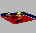 Dibujo Lucha en el ring pintado por axelittox