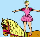 Dibujo Trapecista encima de caballo pintado por rehab