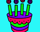Dibujo Tarta con velas pintado por mariguapa