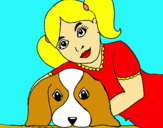 Dibujo Niña abrazando a su perro pintado por alivi2126