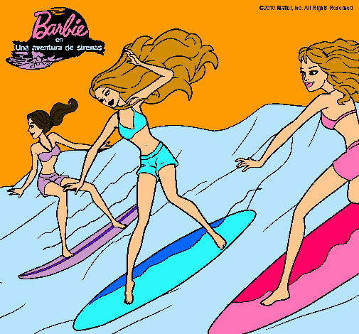 Dibujo Barbie de nuevo con sus amigas pintado por antonia542