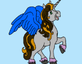 Dibujo Unicornio con alas pintado por lucianaper