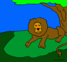 Dibujo Rey león pintado por luxero