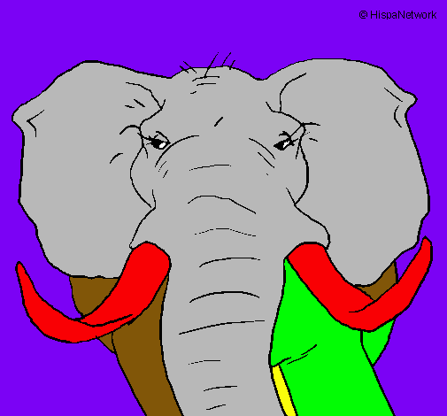 Dibujo Elefante africano pintado por arnauet