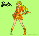 Dibujo Barbie guitarrista pintado por anateresa