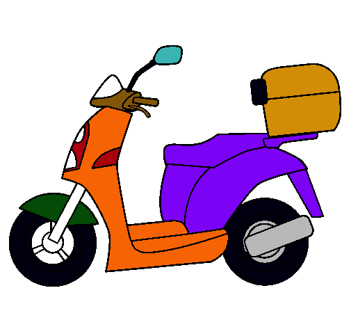 Dibujo Ciclomotor pintado por Leoncita 