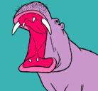 Dibujo Hipopótamo con la boca abierta pintado por agus041020