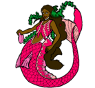 Dibujo Sirena con larga melena pintado por kathitha