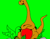 Dibujo Diplodocus sentado pintado por ivanko