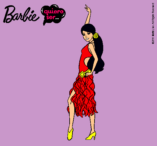 Dibujo Barbie flamenca pintado por Maribebe