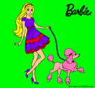 Dibujo Barbie paseando a su mascota pintado por Maribebe