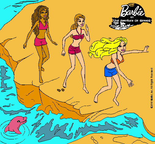 Barbie y sus amigas en la playa