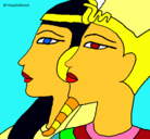 Dibujo Ramsés y Nefertiti pintado por AliciaBell