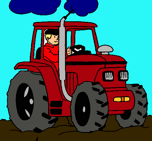 Tractor en funcionamiento