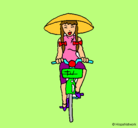 Dibujo China en bicicleta pintado por lyly