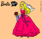 Dibujo Barbie vestida de novia pintado por reginabele