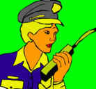 Dibujo Policía con el walkie pintado por CLAUDIAaaa