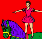 Dibujo Trapecista encima de caballo pintado por Cristalblanco