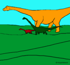 Dibujo Familia de Braquiosaurios pintado por a2000