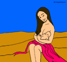 Dibujo Madre con su bebe pintado por afdsfgtg