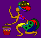 Dibujo Mujer con tambor pintado por pipipopo