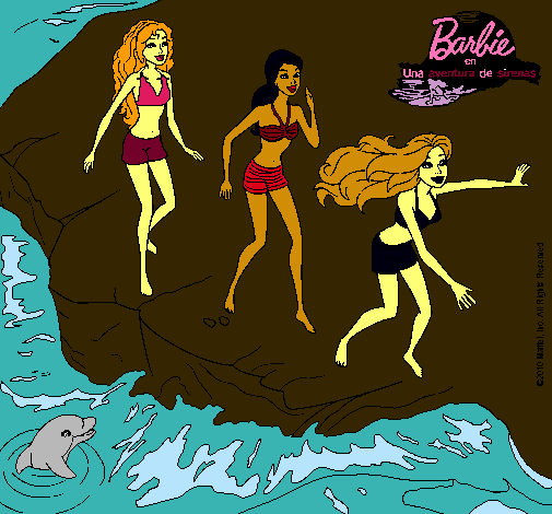 Barbie y sus amigas en la playa