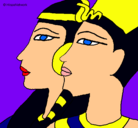 Dibujo Ramsés y Nefertiti pintado por namitamaki12