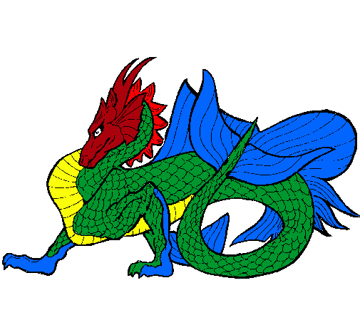 Dibujo Dragón de mar pintado por ianuchi