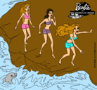 Dibujo Barbie y sus amigas en la playa pintado por antonia542