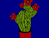 Dibujo Flores de cactus pintado por 1004