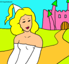 Dibujo Princesa y castillo pintado por valerye
