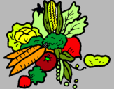 Dibujo verduras pintado por xime6