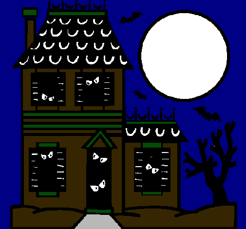 Dibujo Casa del terror pintado por michell