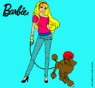 Dibujo Barbie con look moderno pintado por QUEROL