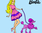 Dibujo Barbie paseando a su mascota pintado por lexmary64