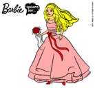Dibujo Barbie vestida de novia pintado por kikita