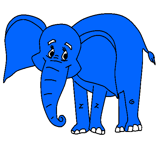 Dibujo Elefante feliz pintado por zucy