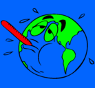 Dibujo Calentamiento global pintado por mundo
