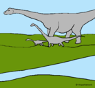 Dibujo Familia de Braquiosaurios pintado por alan14