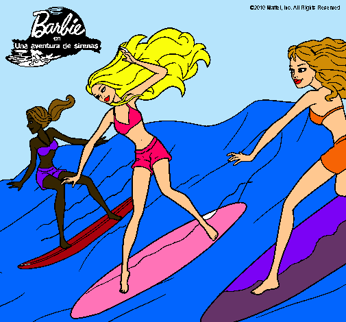 Dibujo Barbie de nuevo con sus amigas pintado por fabilindaaaaaa