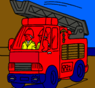 Dibujo Coche de Bomberos pintado por michael11111