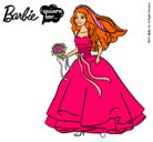 Dibujo Barbie vestida de novia pintado por andreaaaaaaaaa