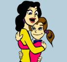 Dibujo Madre e hija abrazadas pintado por Cass