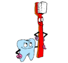 Dibujo Muela y cepillo de dientes pintado por Daniela3