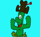 Dibujo Cactus con sombrero pintado por captus