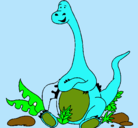 Dibujo Diplodocus sentado pintado por ggjhbb