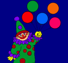 Dibujo Payaso con globos pintado por 1004