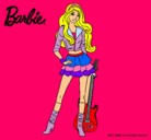 Dibujo Barbie rockera pintado por zumi