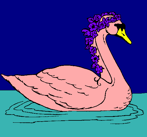 Cisne con flores