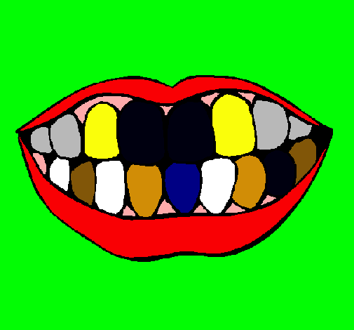 Dibujo Boca y dientes pintado por chino64